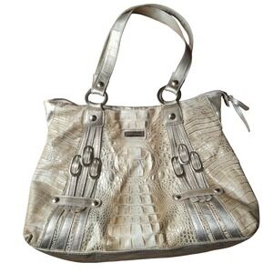 Marco Buggiani Bag Purse Gold Champag Alligator Look Italian Leather Y2K Style